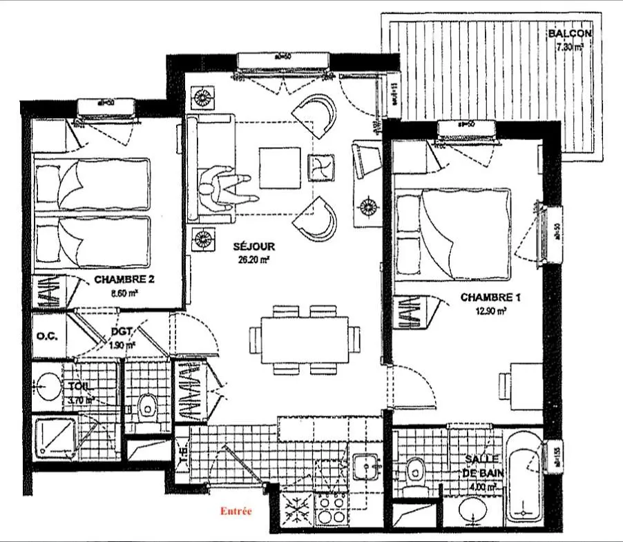 Arc 1950 3 Pieces 6 Personnes Luxe Manoir Savoie Apartment Les Arcs  0*, Les Arcs (Savoie)